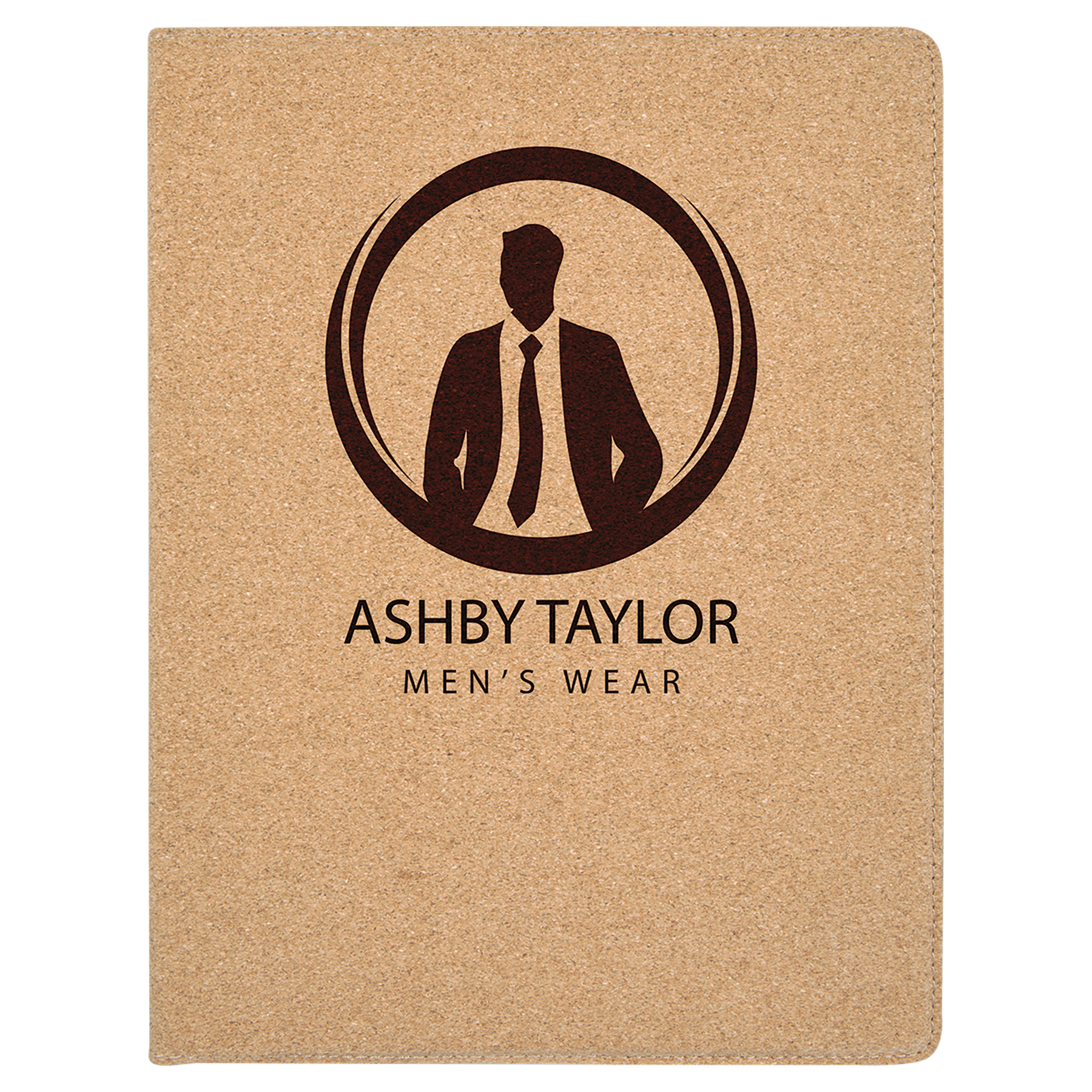 9 1/2" x 12" laser engravable cork portfolio notepad professional gift
