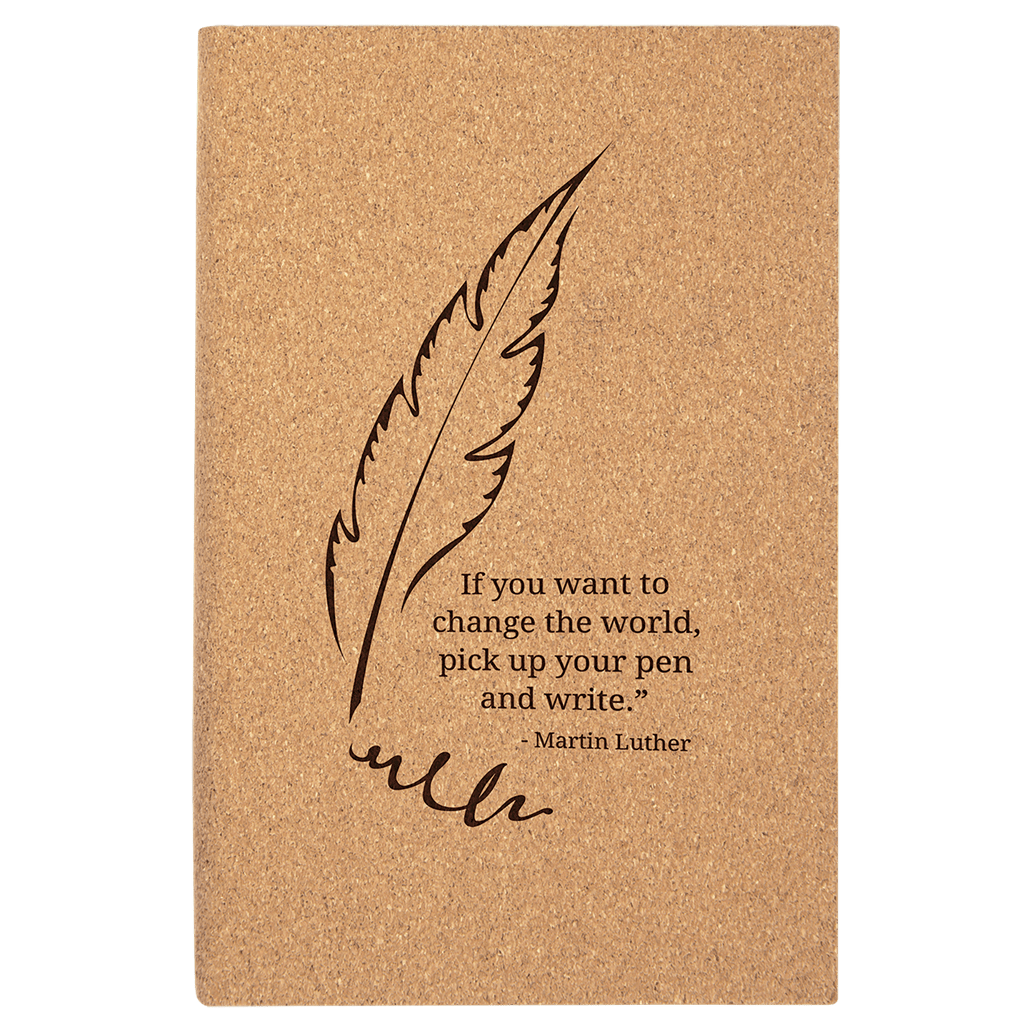 5 1/4" x 8 1/4" laser engravable cork journal personalized gift
