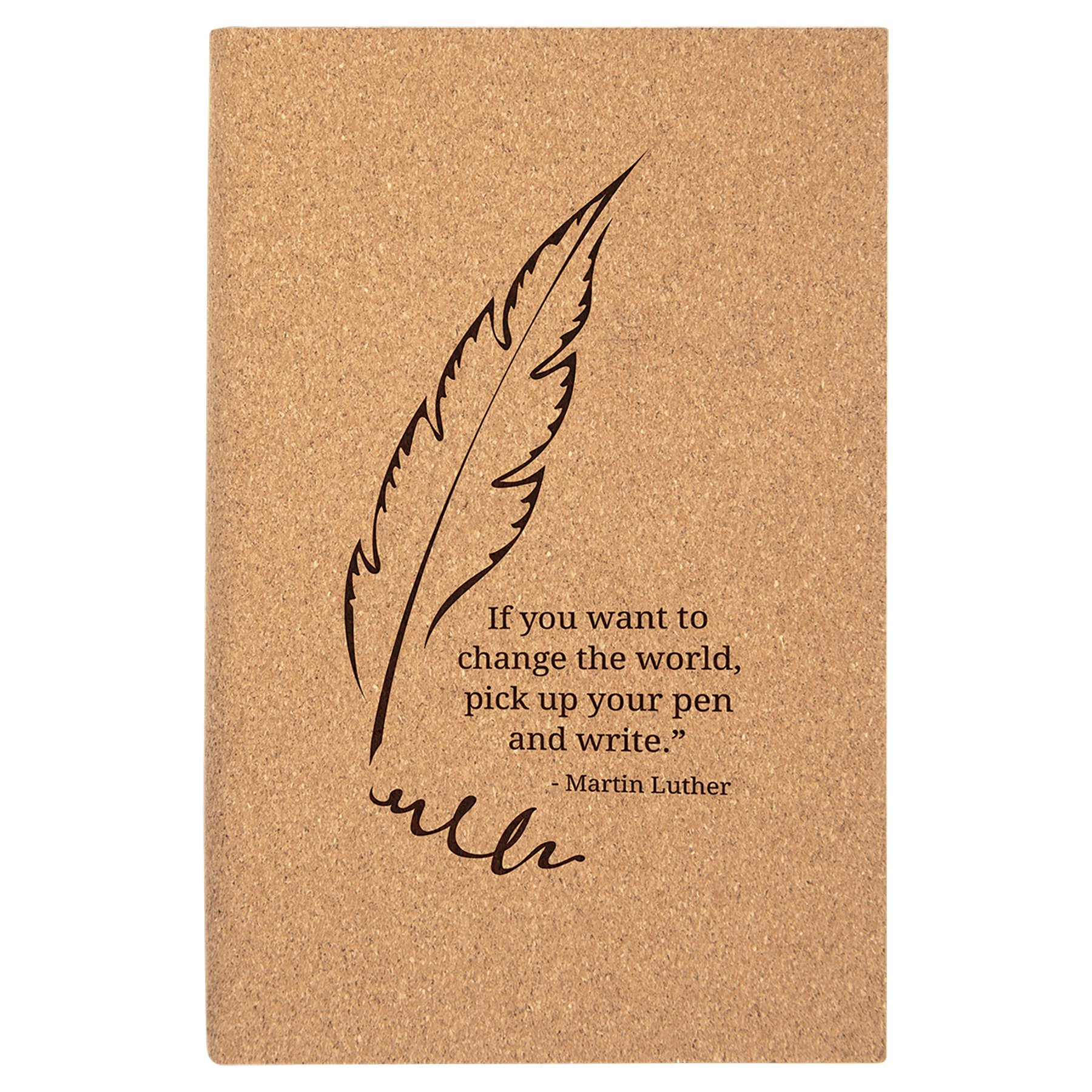 5 1/4" x 8 1/4" laser engravable cork journal personalized gift