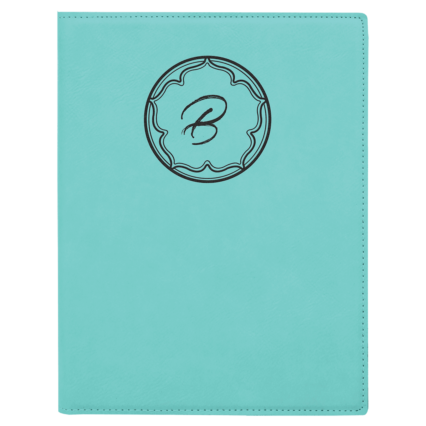 7" x 9" Teal Laserable Leatherette Small Portfolio with Notepad