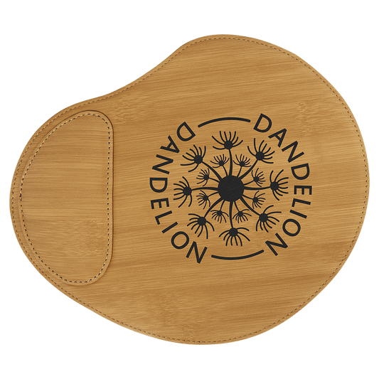 9" x 10 1/4" Bamboo Laserable Leatherette Mouse Pad