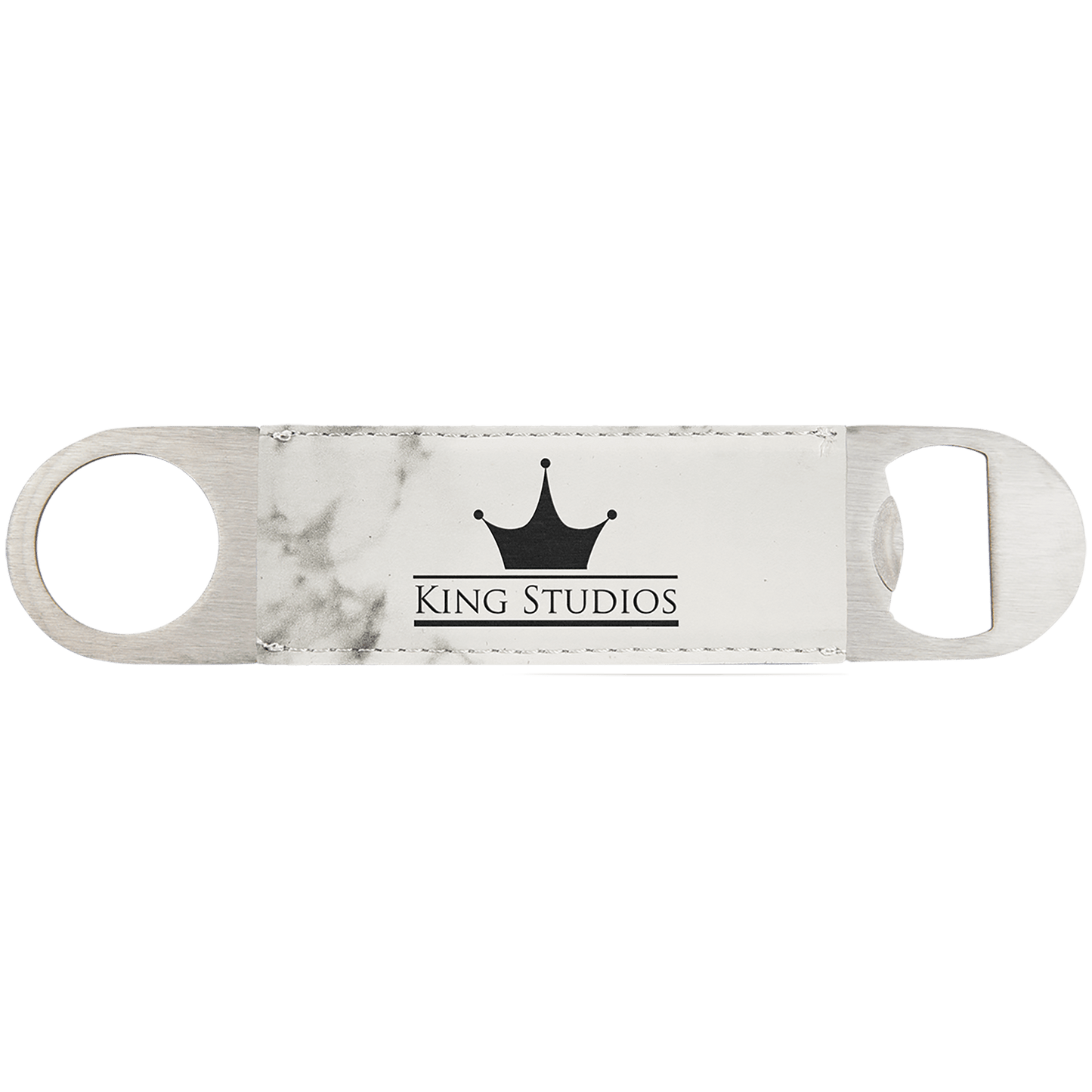 White Marble laser engravable leatherette bottle opener personalized gift