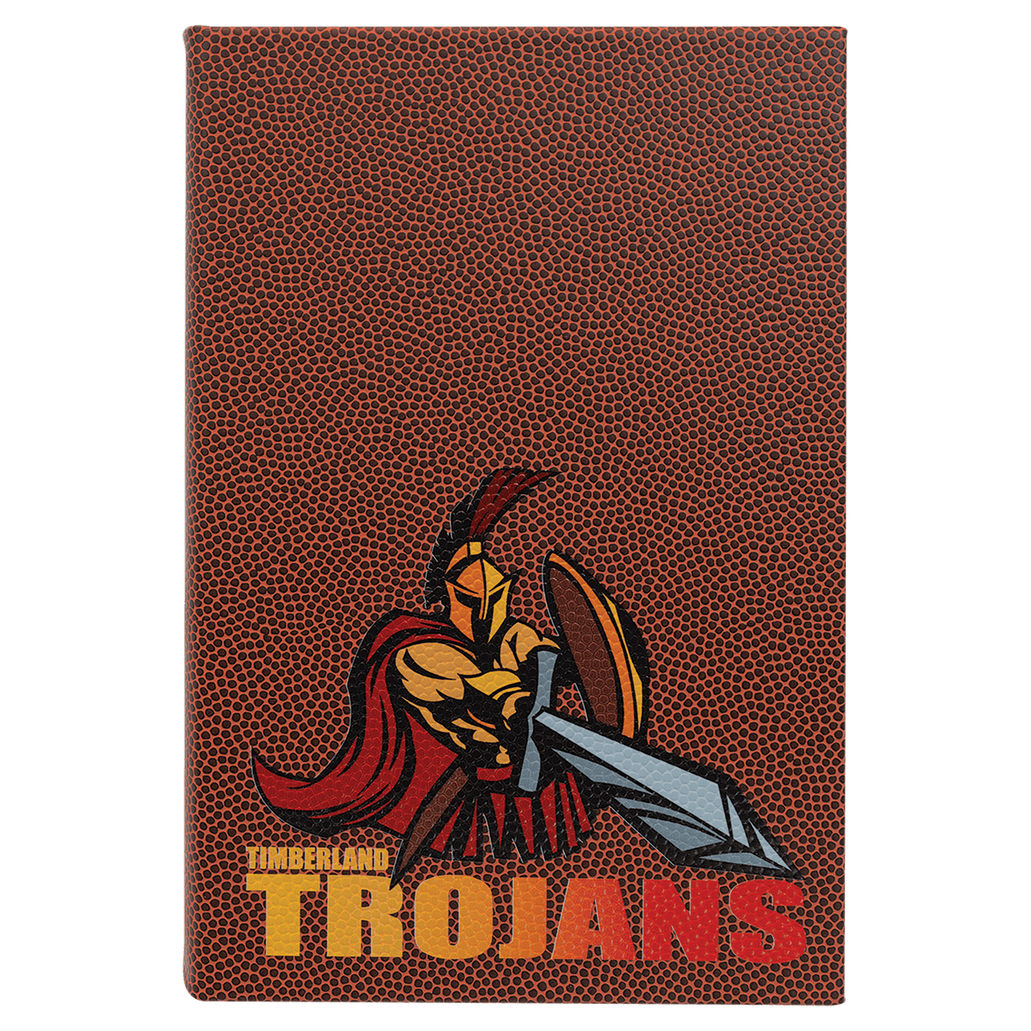 Football 5 1/4" x 8 1/4" Laserable Leatherette Journal with Lined Notepad