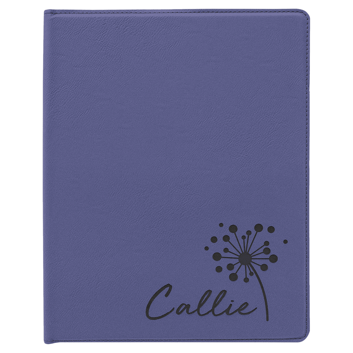 9 1/2" x 12" Purple Laserable Leatherette Portfolio with Notepad