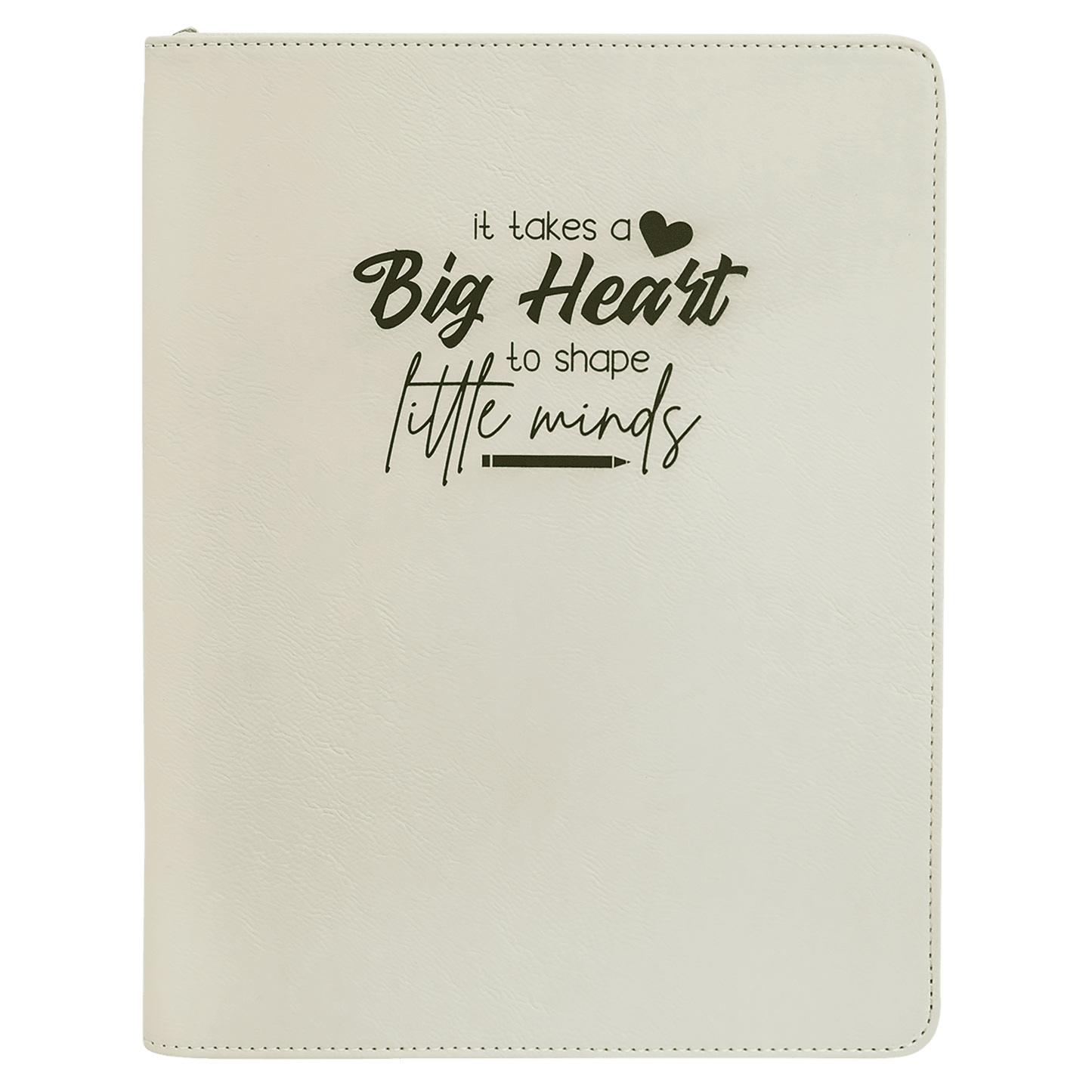 White 9 1/2" x 12" laser engravable leatherette portfolio notepad professional gift
