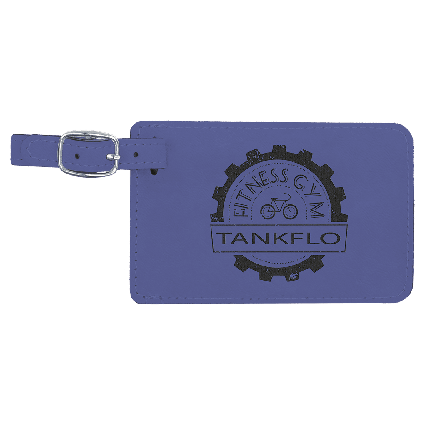 4 1/4" x 2 3/4" Purple Laserable Leatherette Luggage Tag