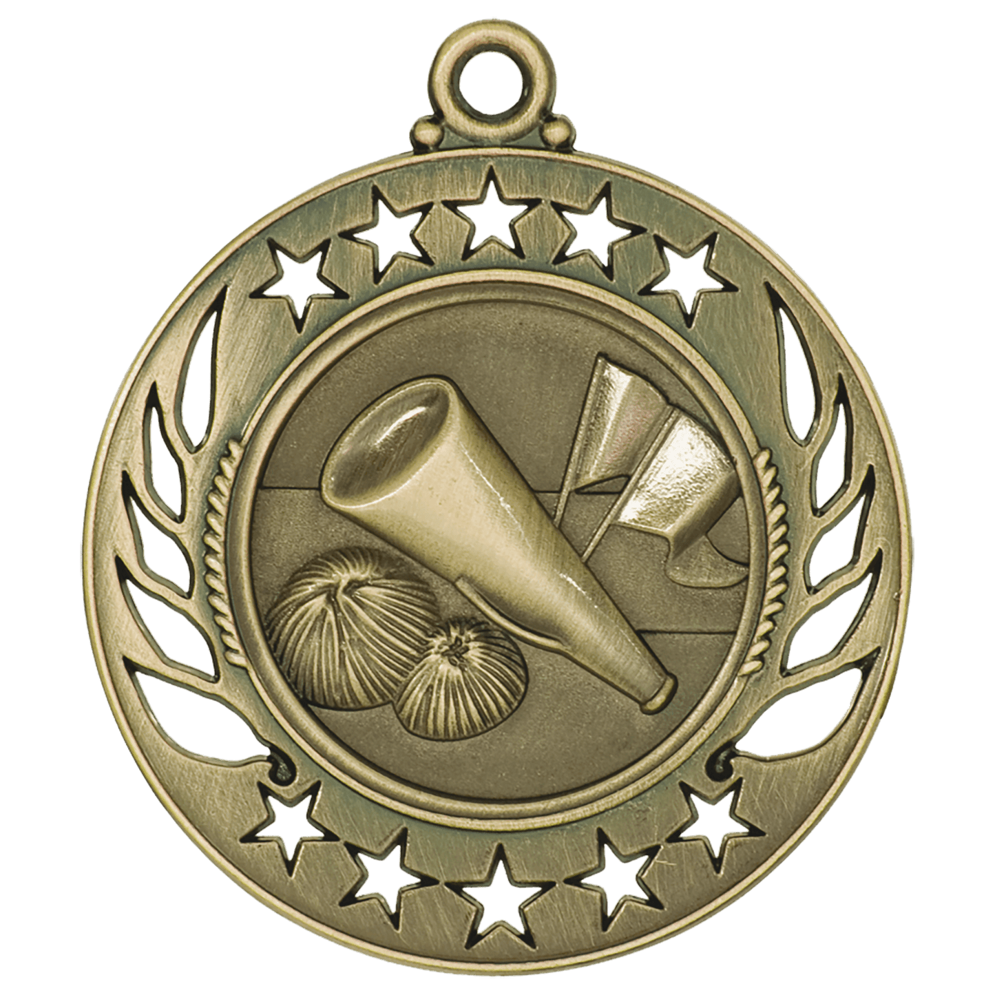 Antique Gold 2 1/4" Cheer Galaxy Medal