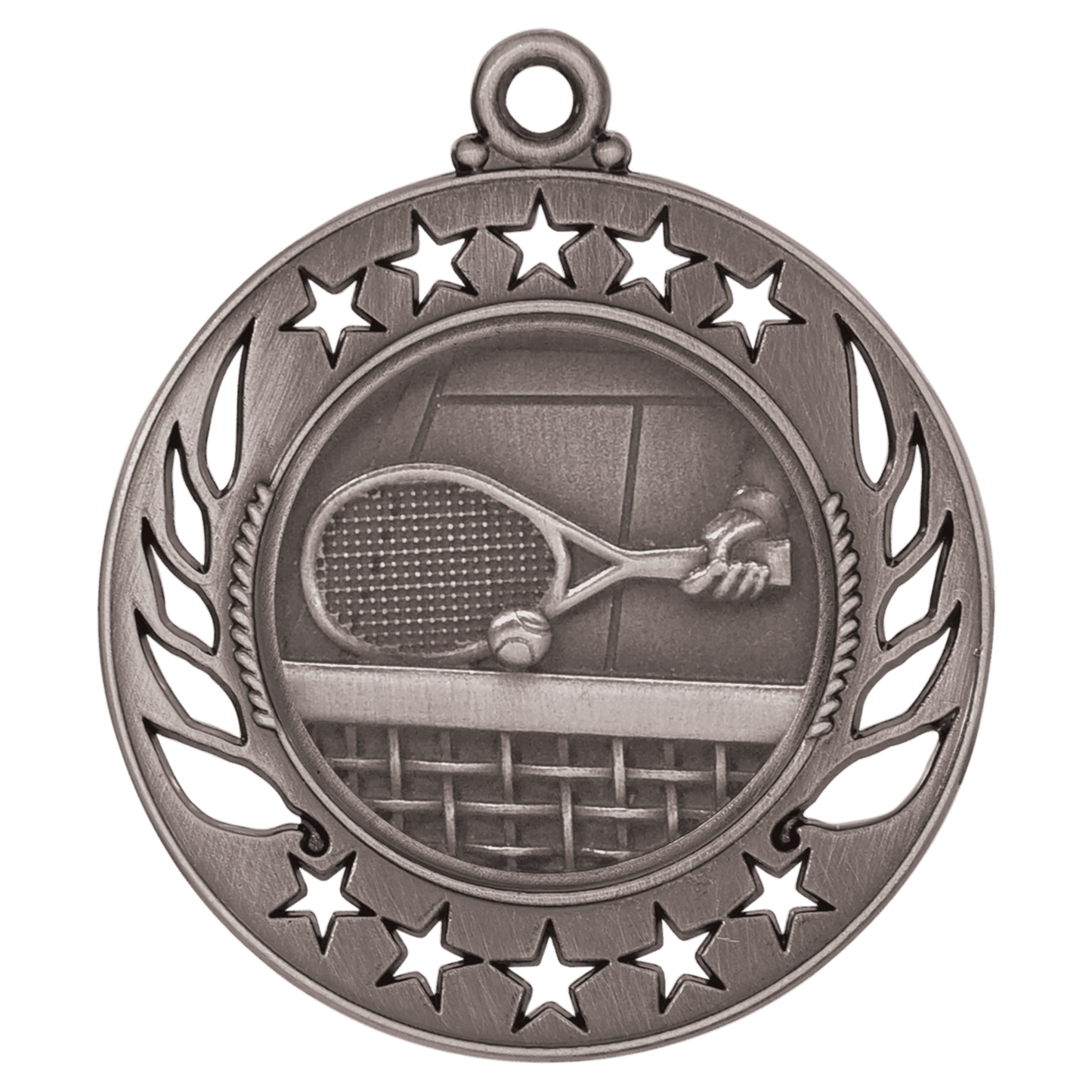 Antique Silver 2 1/4" Tennis Galaxy Medal