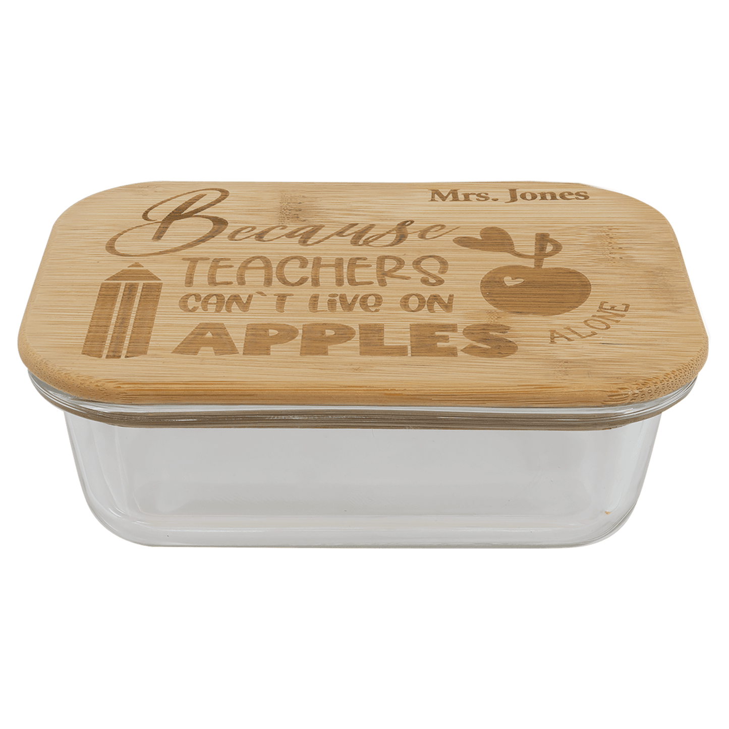 12 oz. Rectangle Glass Container with Bamboo Lid