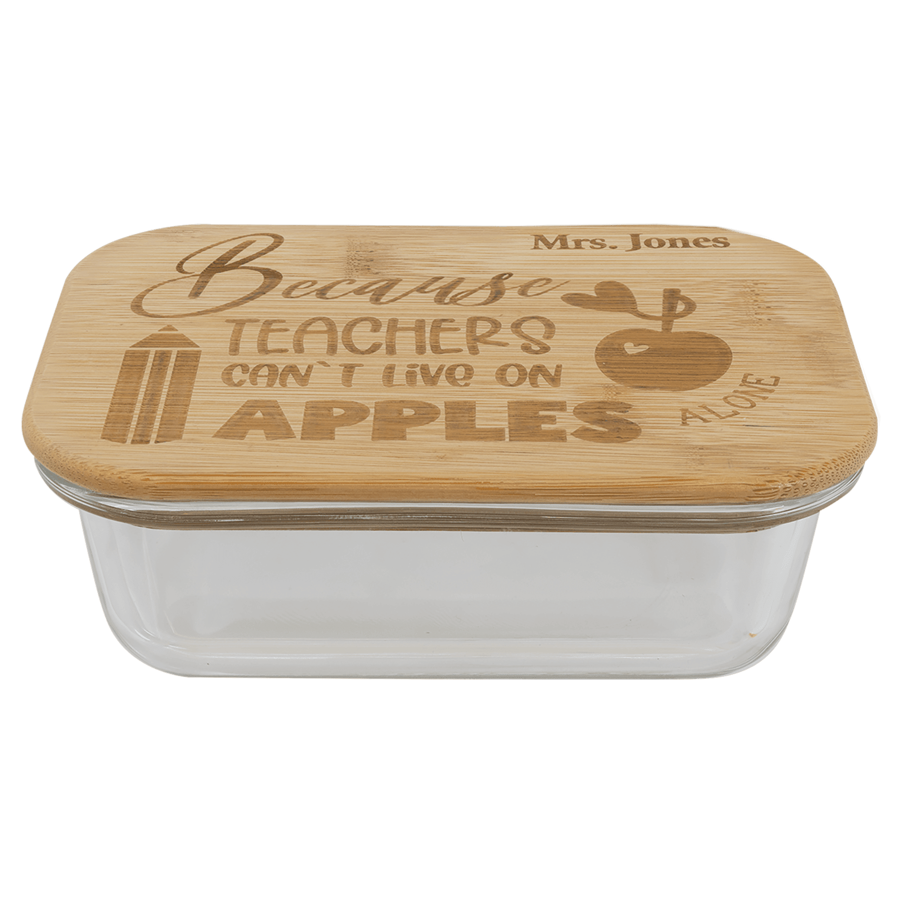 12 oz. Rectangle Glass Container with Bamboo Lid