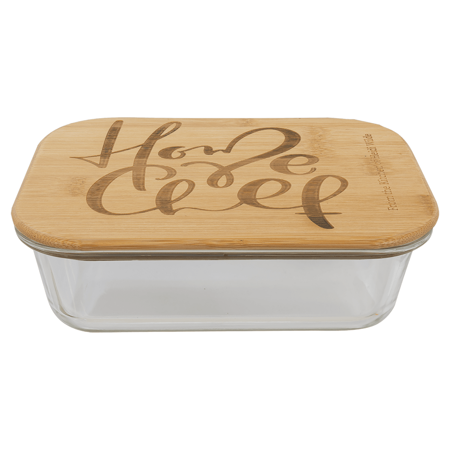 35 oz. Rectangle Glass Container with Bamboo Lid