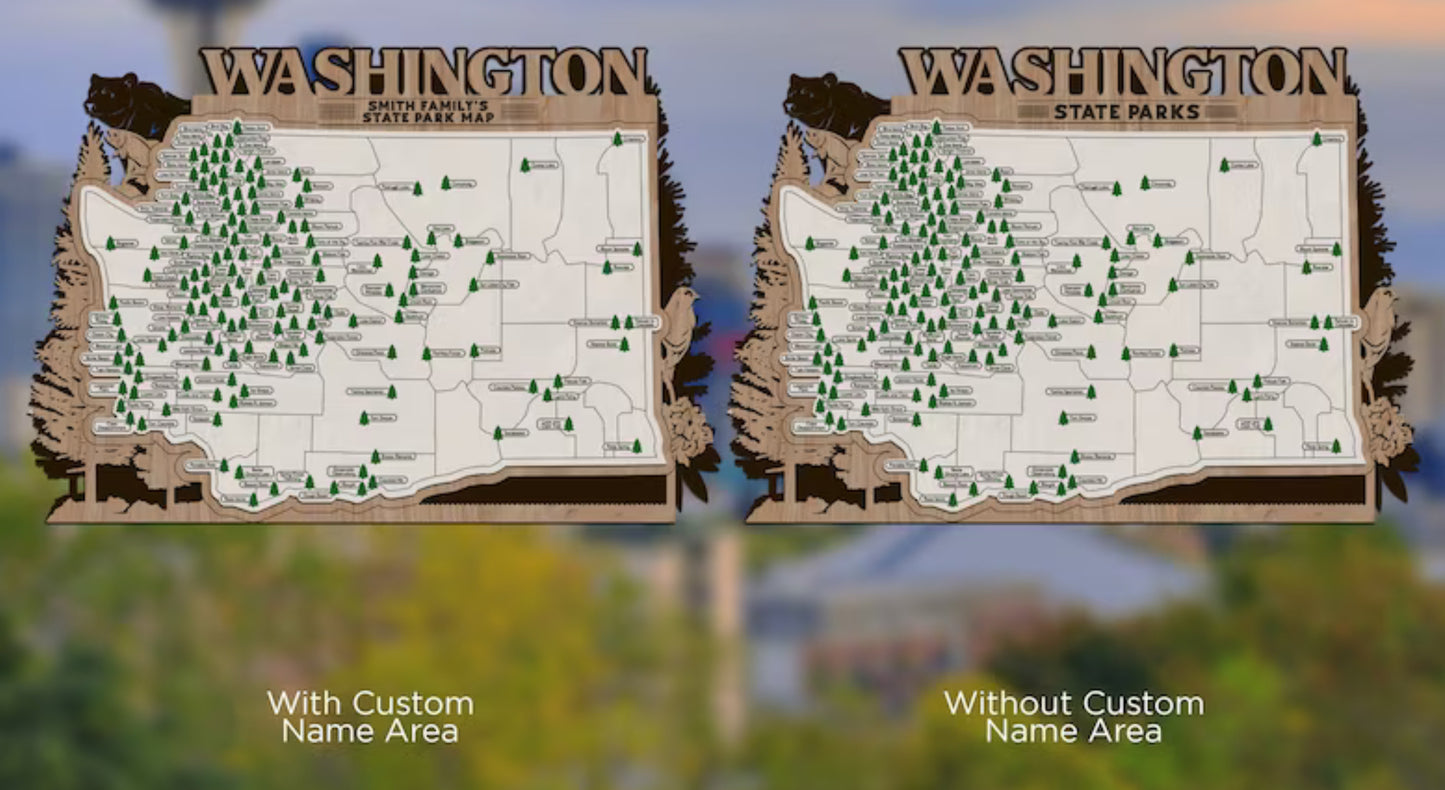 Washington State Park Travel Map