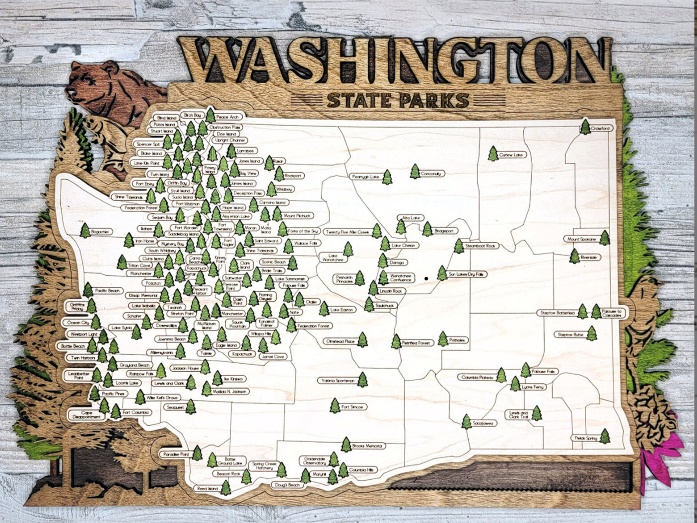 Washington State Park Travel Map