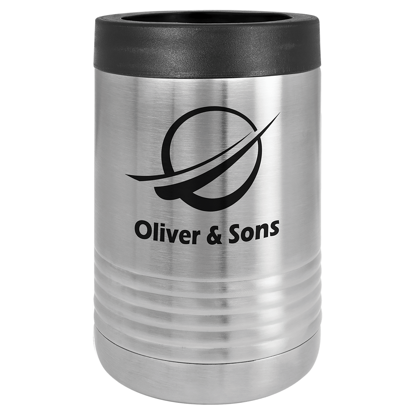 Personalized stainless steel vacuum insulated can and bottle holder with custom engraved name or design
