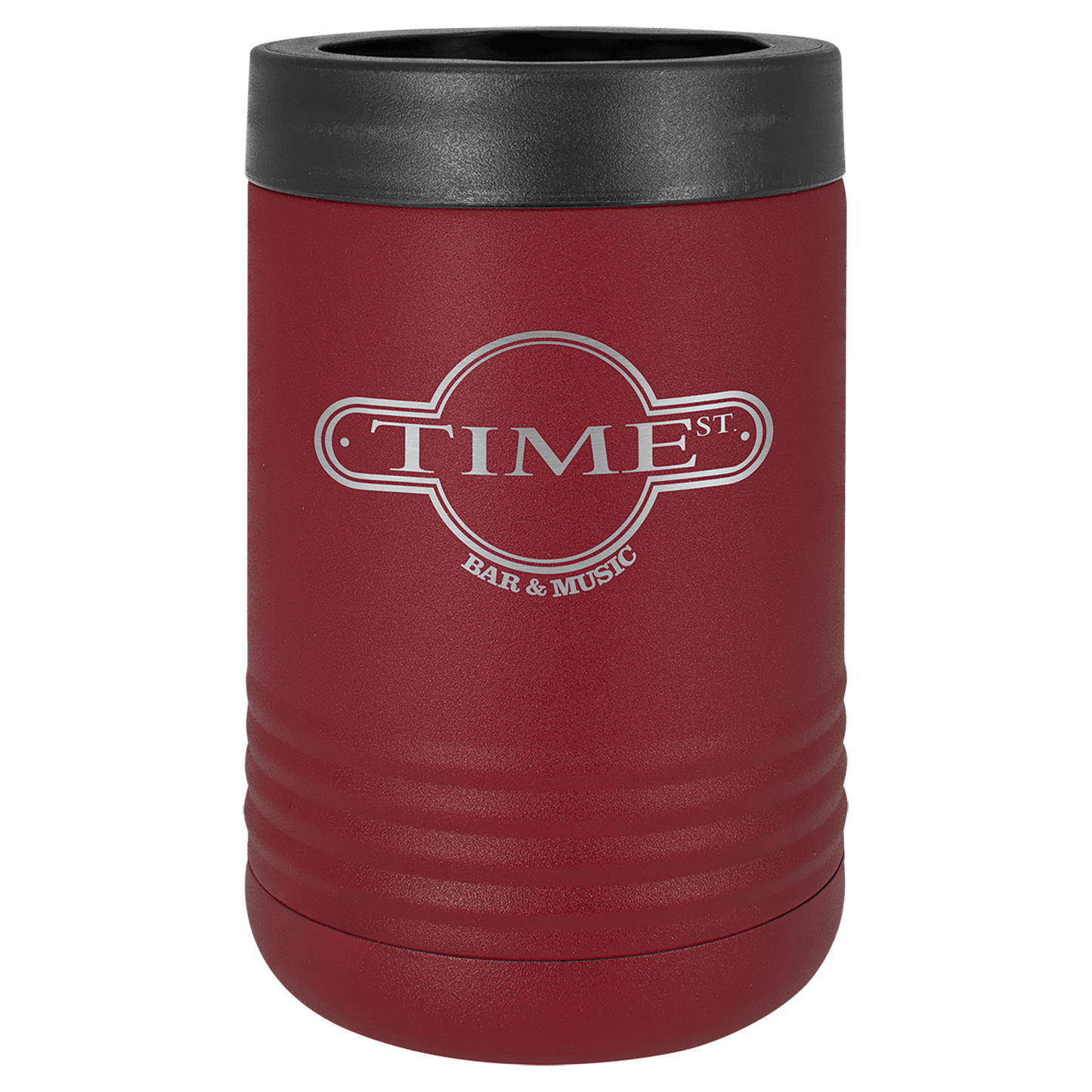 Personalized stainless steel vacuum insulated can and bottle holder with custom engraved name or design