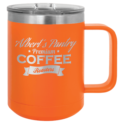 Polar Camel 15 oz. Orange Vacuum Insulated Mug with Slider Lid