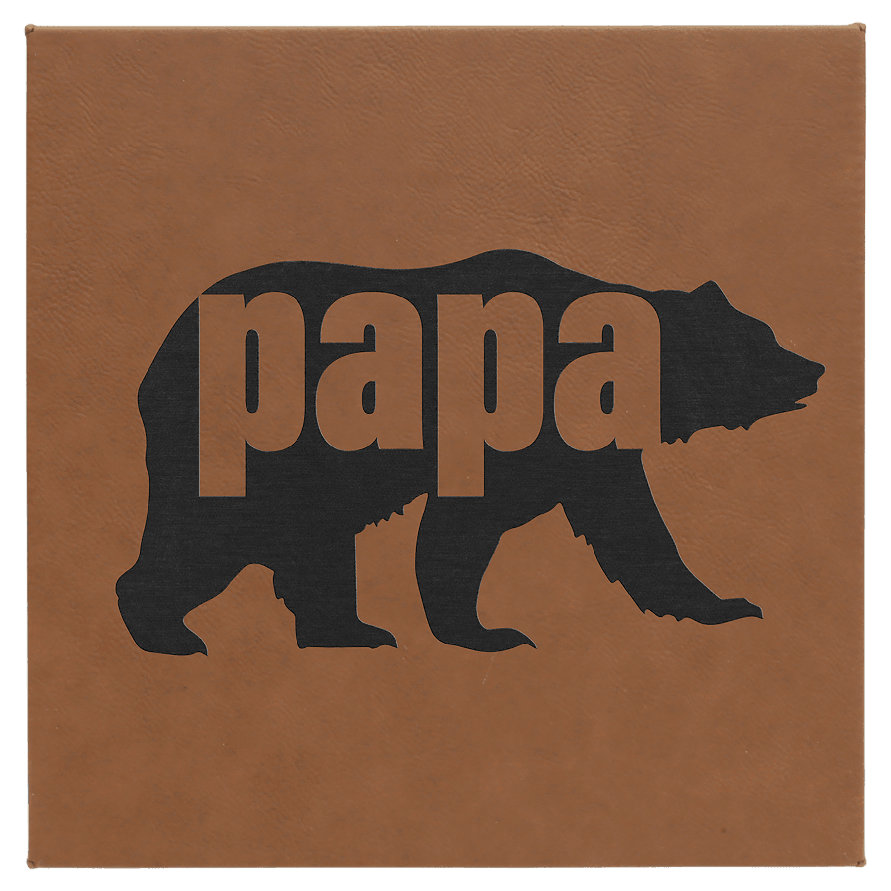 Dark Brown 10" x 10" laser engravable leatherette wall decor personalized