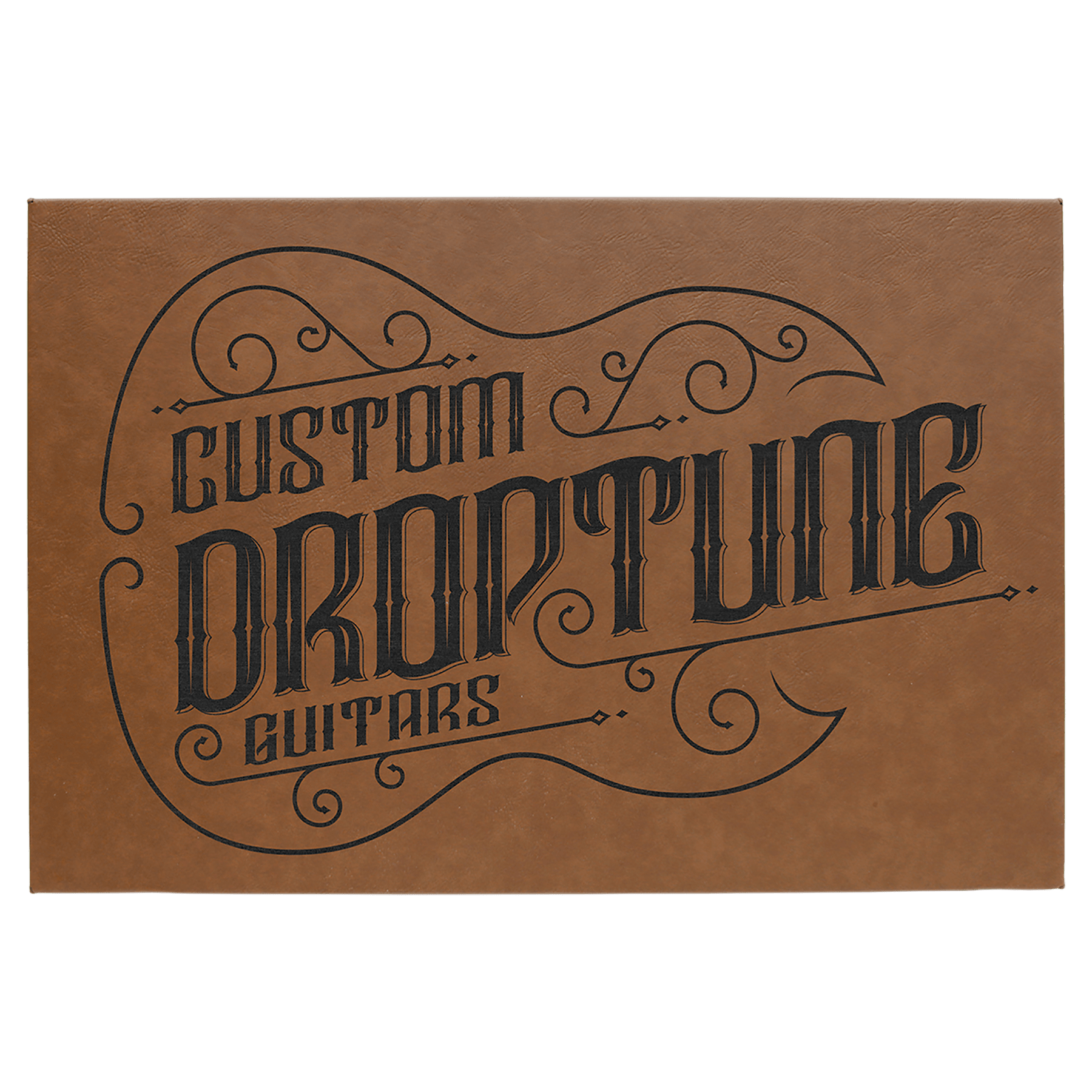 Dark Brown 12" x 18" laser engravable leatherette wall decor personalized