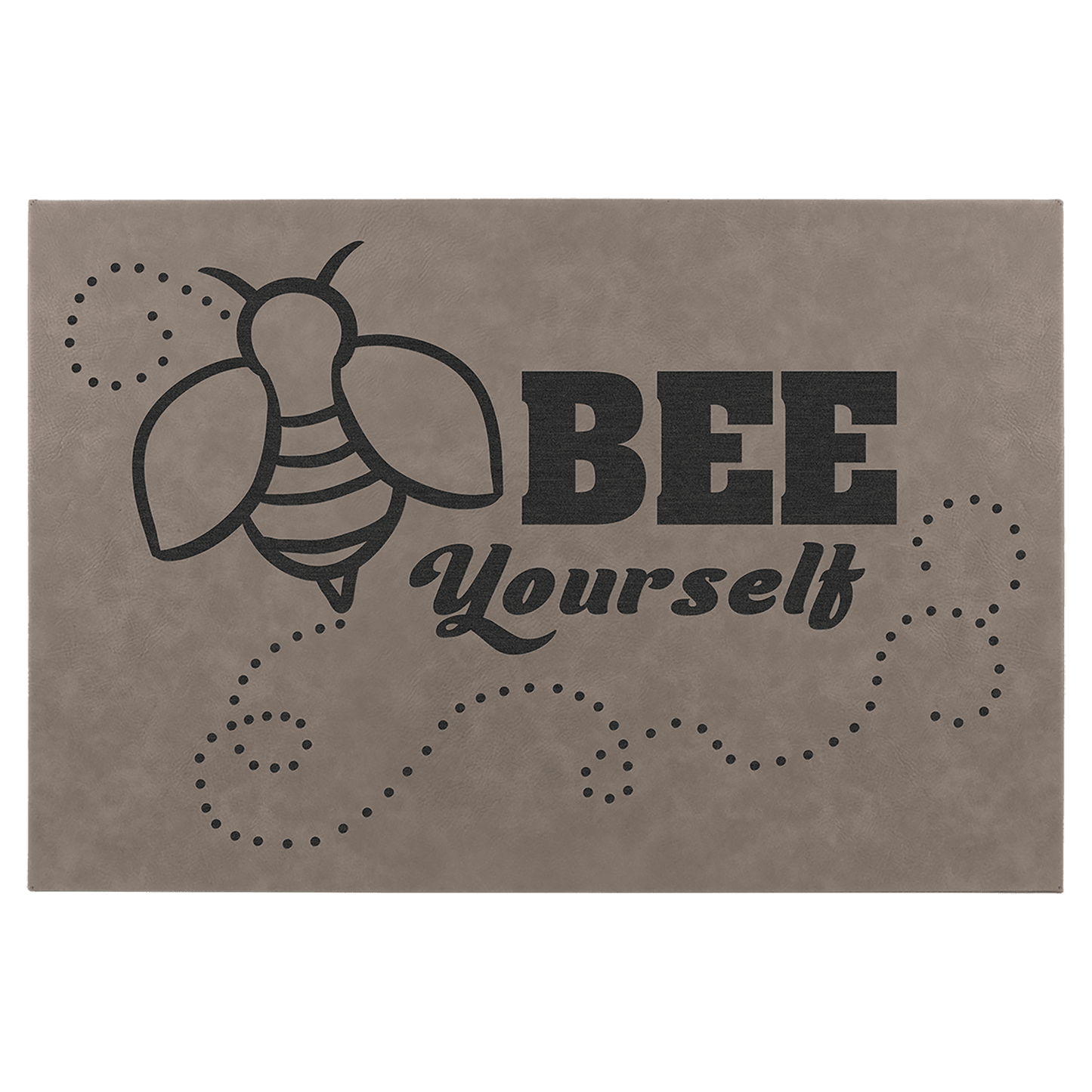 Gray 12" x 18" laser engravable leatherette wall decor personalized