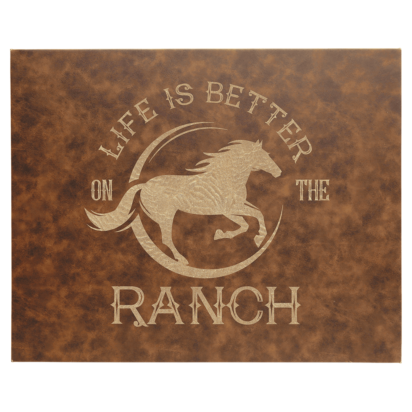 Rustic/Gold 12" x 18" laser engravable leatherette wall decor personalized