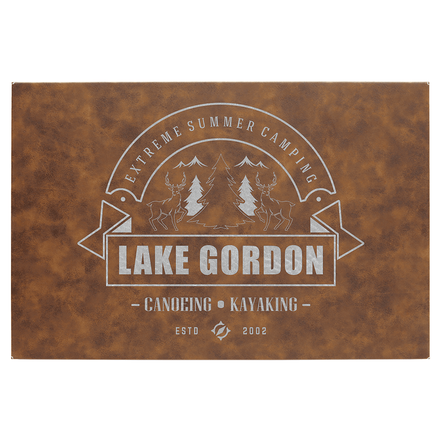 Rustic/Silver 12" x 18" laser engravable leatherette wall decor personalized