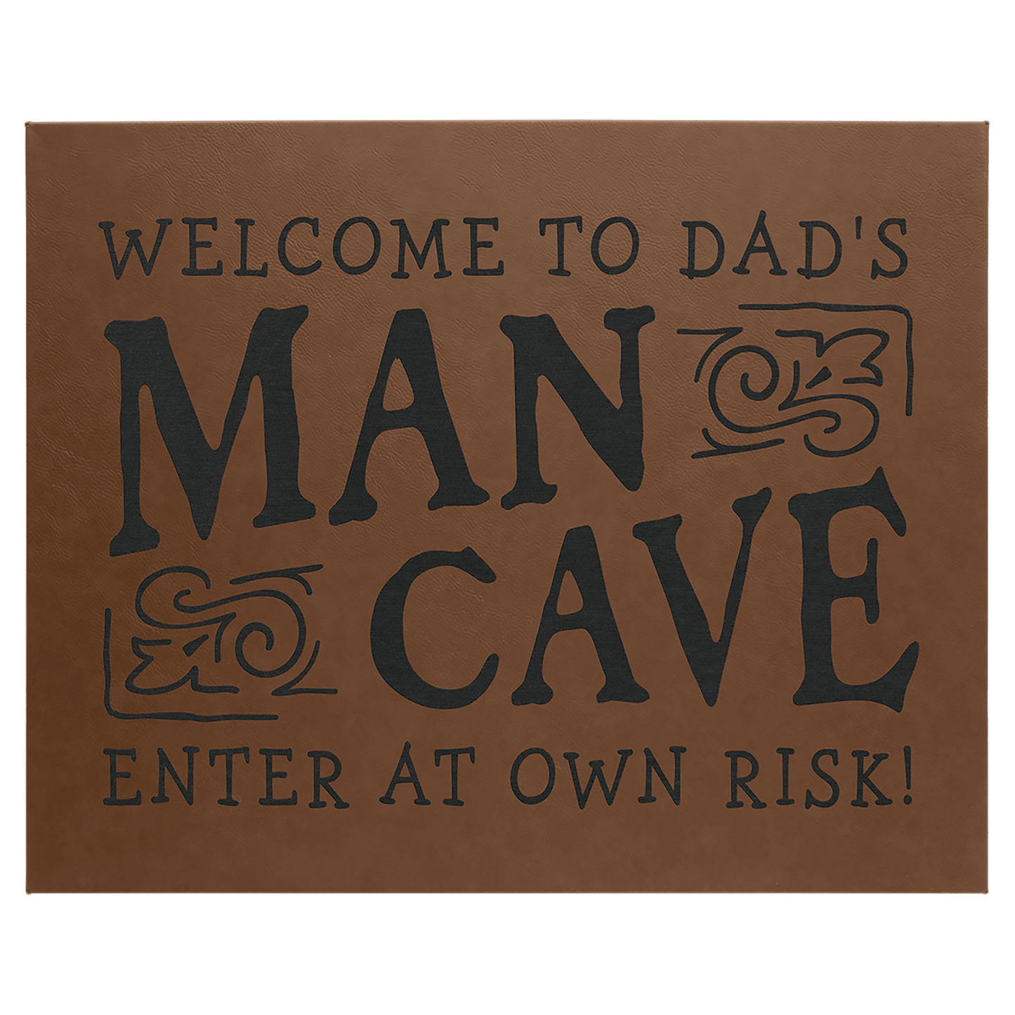 Dark Brown 16" x 20" laser engravable leatherette wall decor personalized