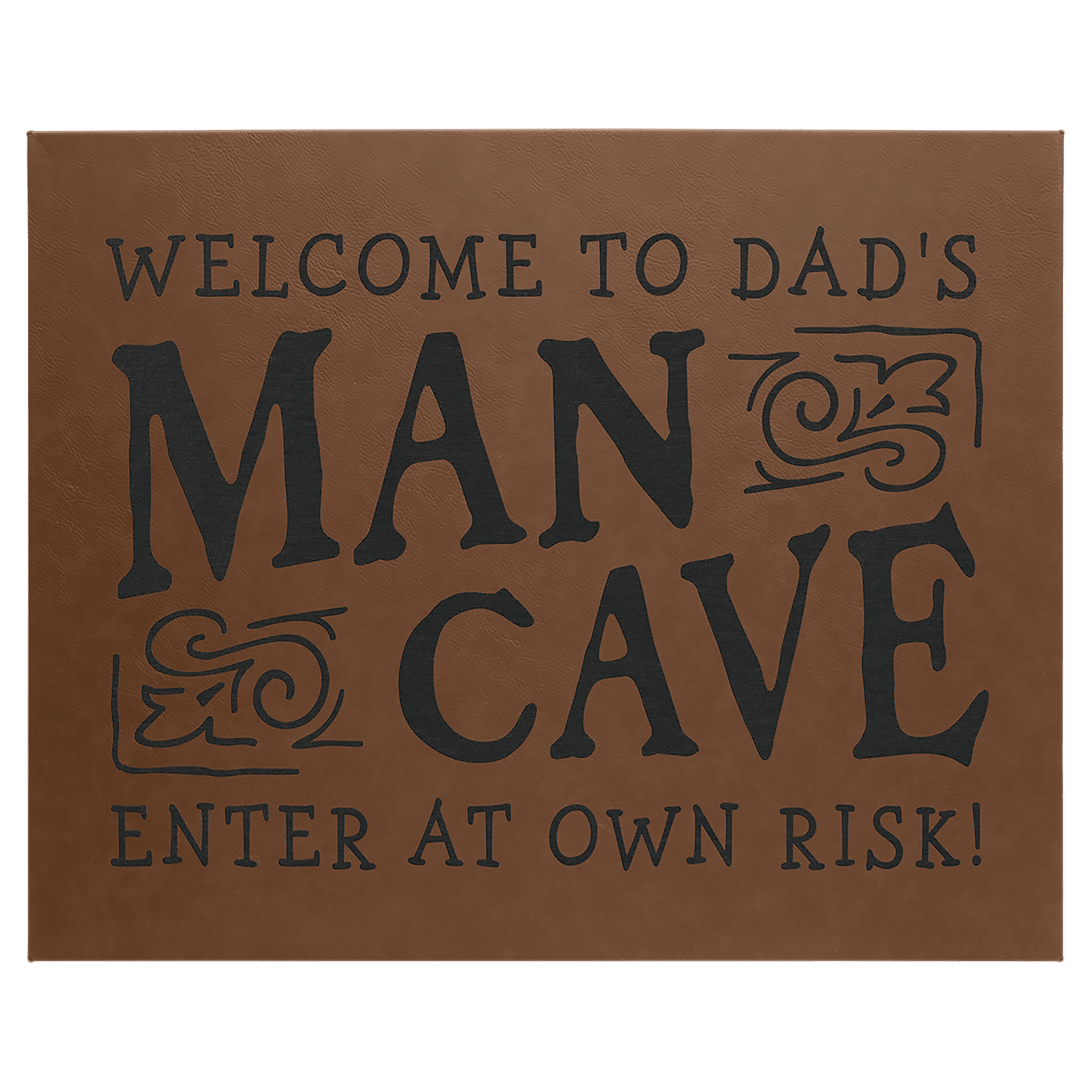 Dark Brown 16" x 20" laser engravable leatherette wall decor personalized