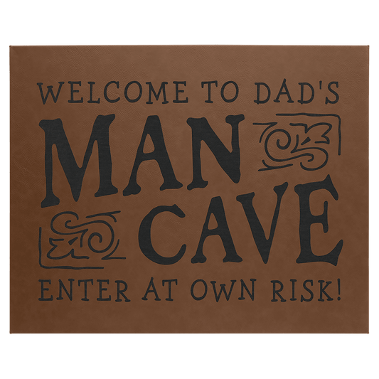 Dark Brown 16" x 20" laser engravable leatherette wall decor personalized