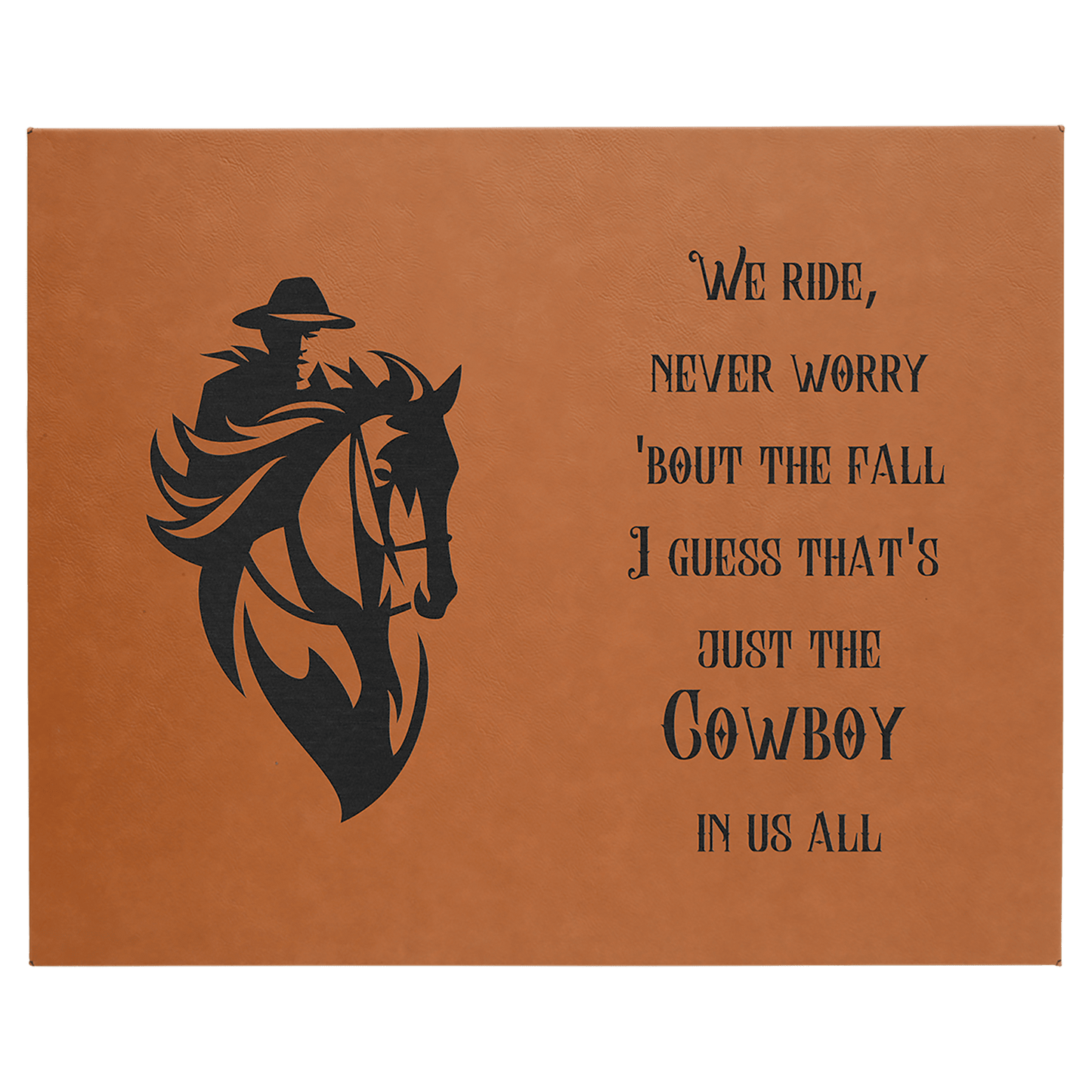 Rawhide 16" x 20" laser engravable leatherette wall decor personalized