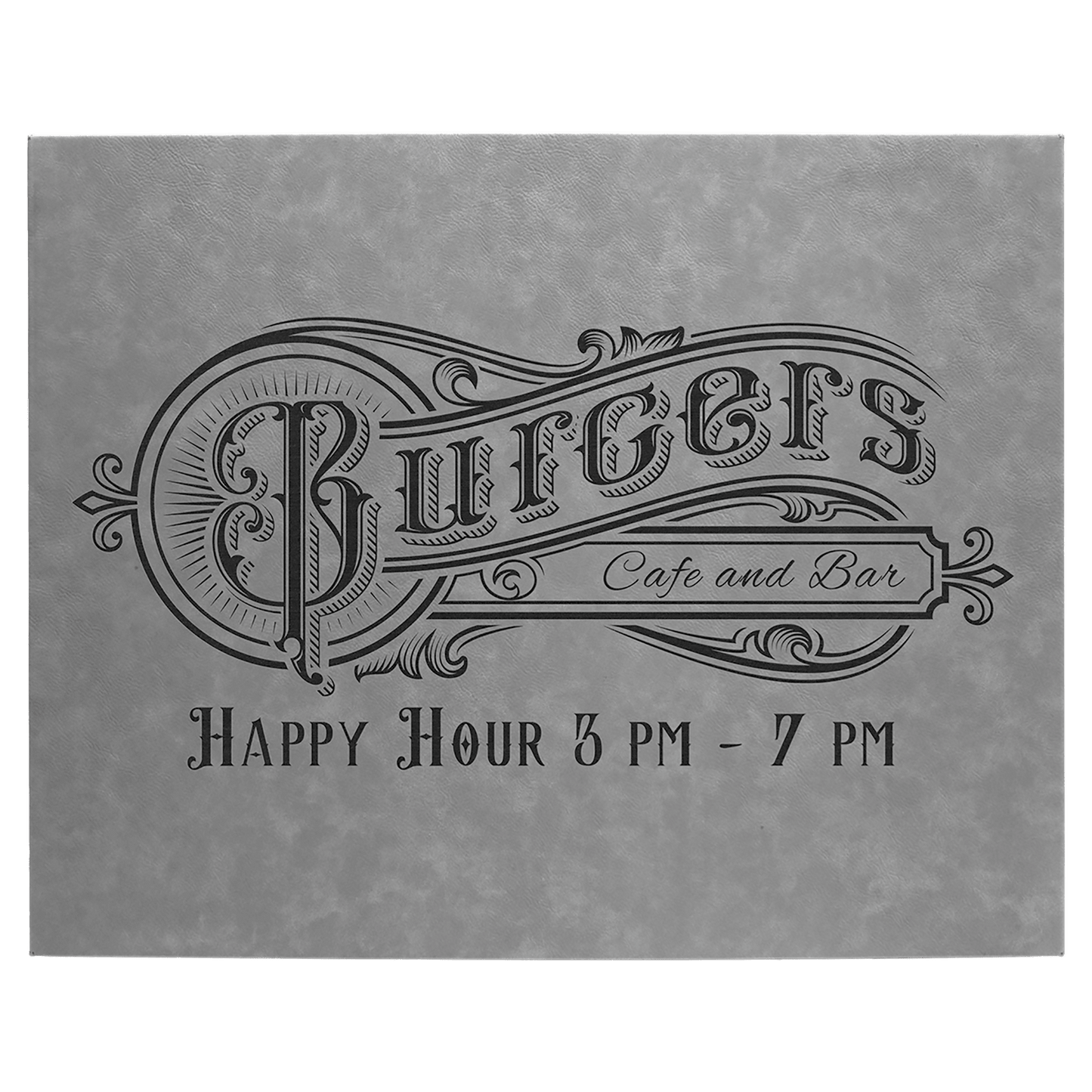Gray 16" x 20" laser engravable leatherette wall decor personalized