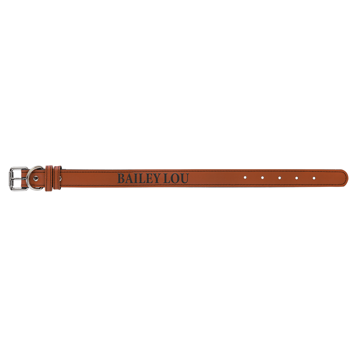 Rawhide small laser engraved leatherette dog collar personalized pet ID
