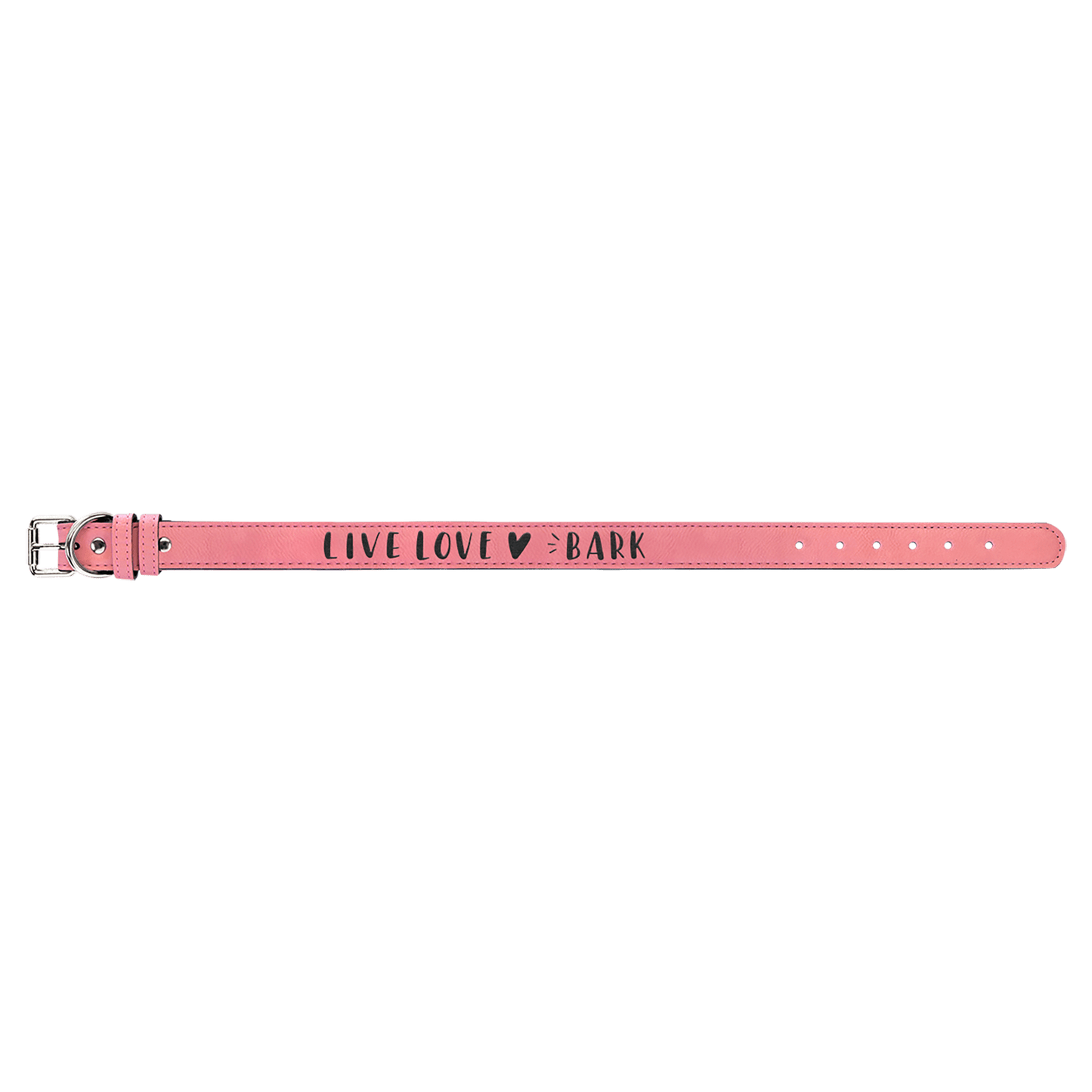 Pink large laser engraved leatherette dog collar personalized pet ID