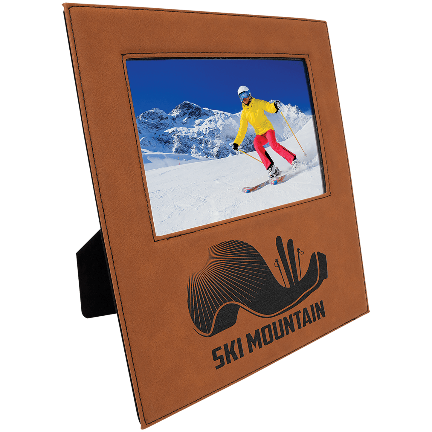 Rawhide 5" x 7" laser engravable leatherette photo frame personalized gift