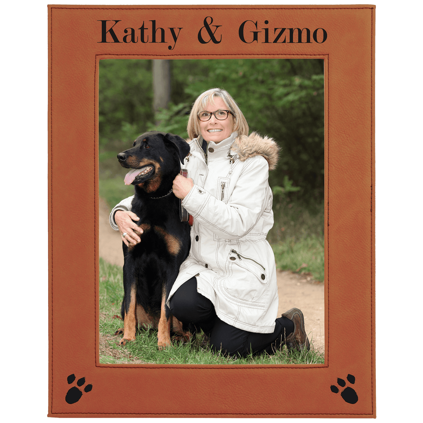 Rawhide 8" x 10" laser engravable leatherette photo frame personalized gift