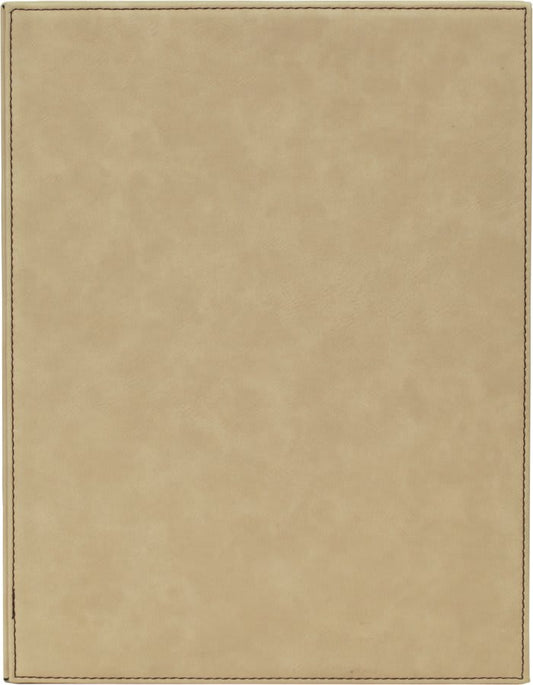 Light Brown 7" x 9" laser engravable leatherette award plaque