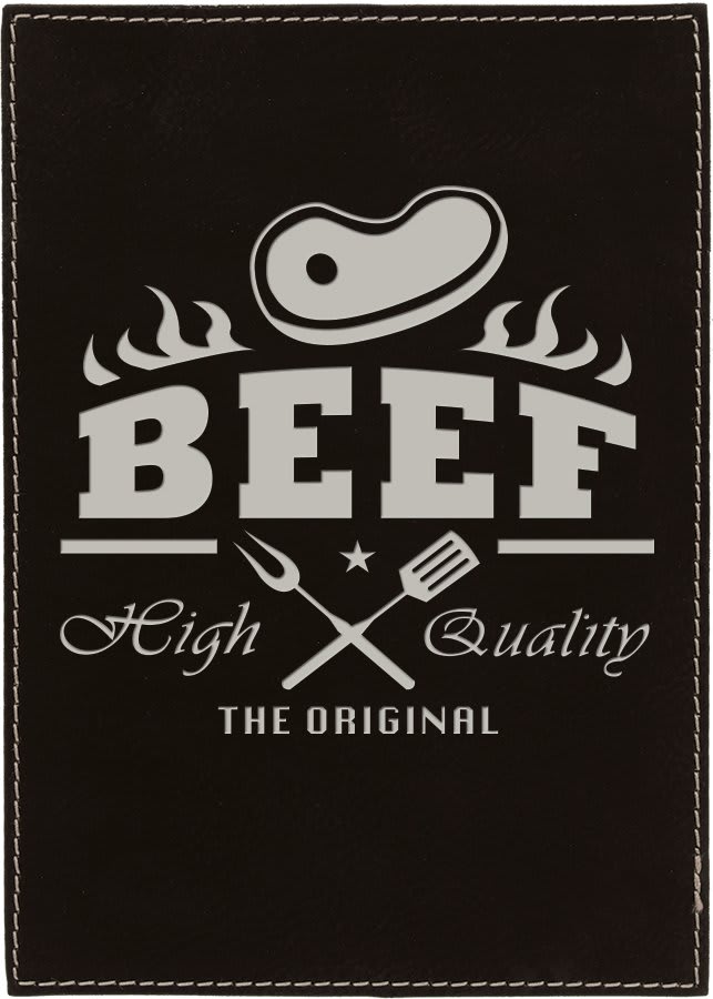 Laserable Leatherette Black/Silver 7" x 9" Laserable Leatherette Plaque laser engravable