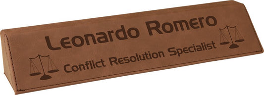 10 1/2" Laserable Leatherette Desk Wedge