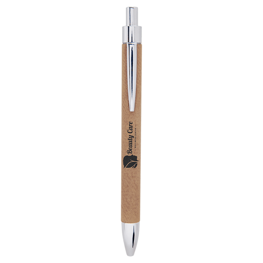 Light Brown " laser engravable leatherette pen personalized gift