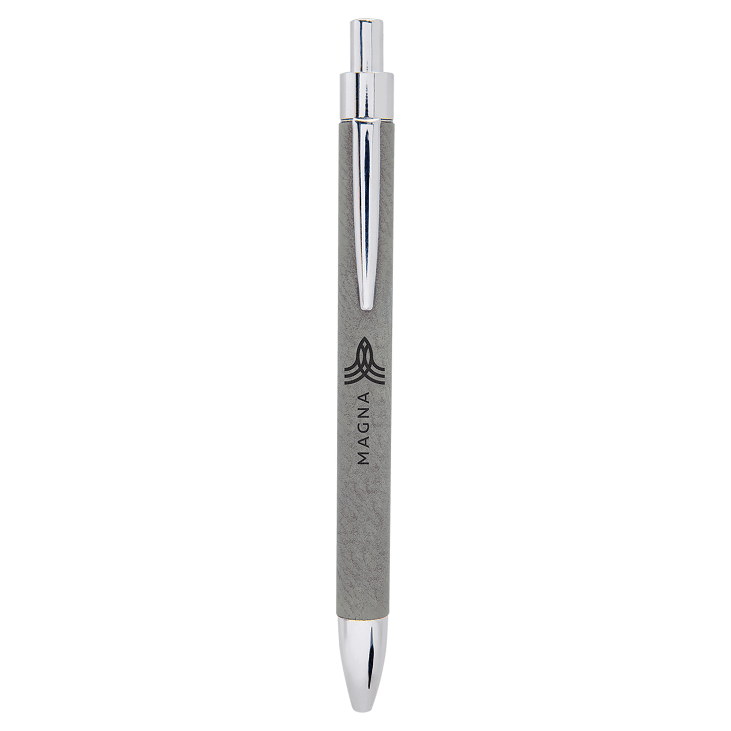 Gray " laser engravable leatherette pen personalized gift