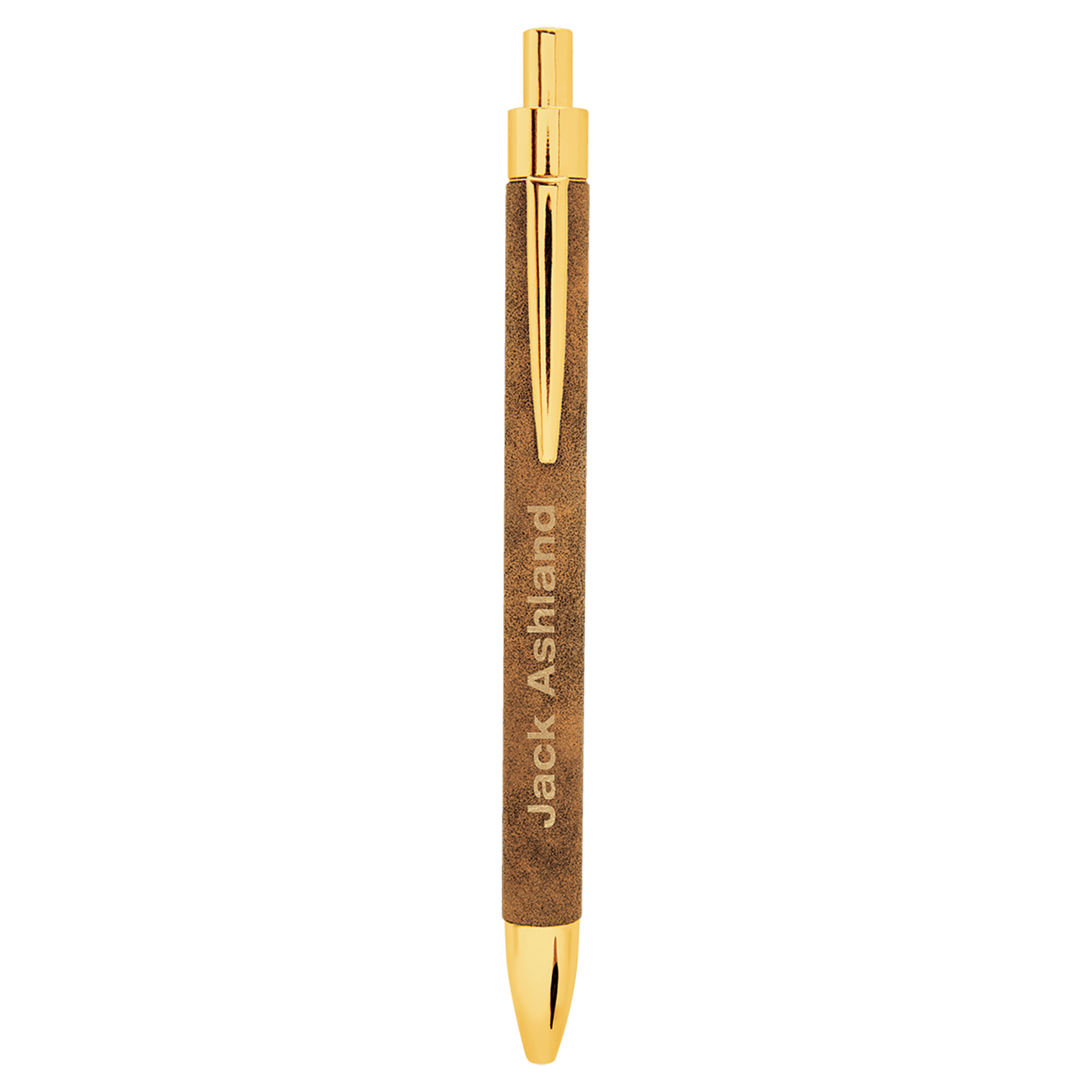 Rustic/Gold " laser engravable leatherette pen personalized gift
