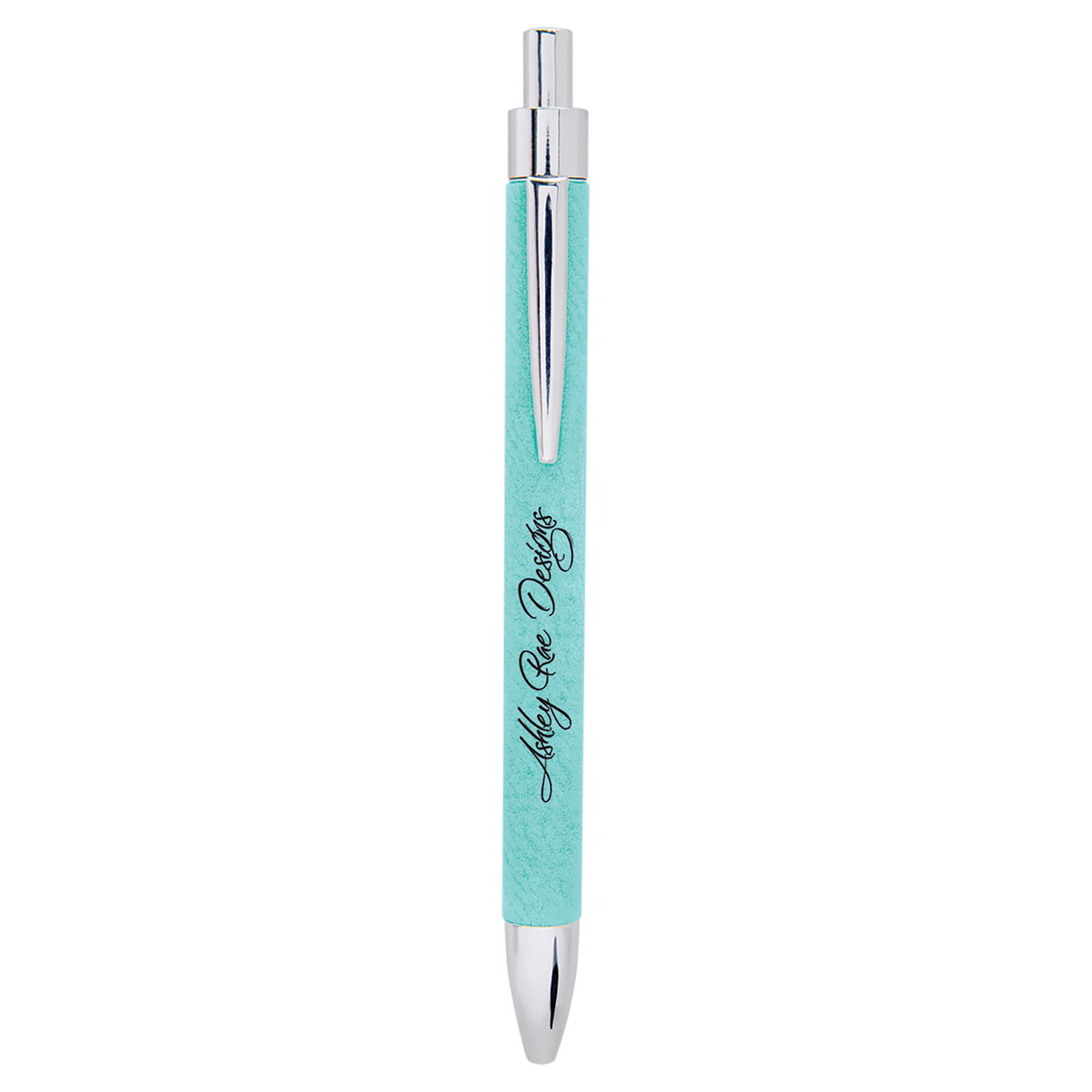 Teal " laser engravable leatherette pen personalized gift