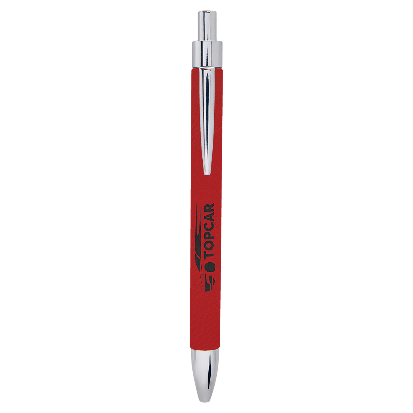 Red " laser engravable leatherette pen personalized gift