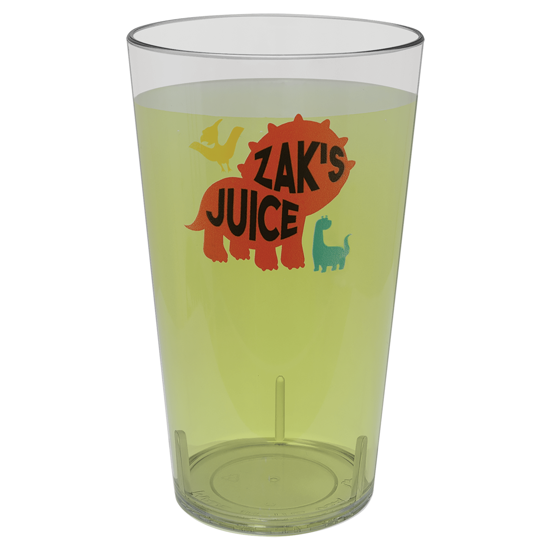 Personalized 16 oz. reusable clear plastic cup with custom engraved name or design