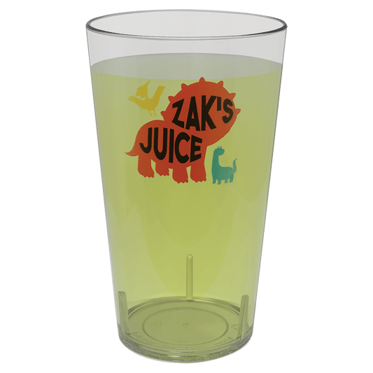 Personalized 16 oz. reusable clear plastic cup with custom engraved name or design