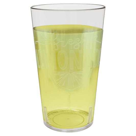 Personalized 24 oz. reusable clear plastic cup with custom engraved name or design