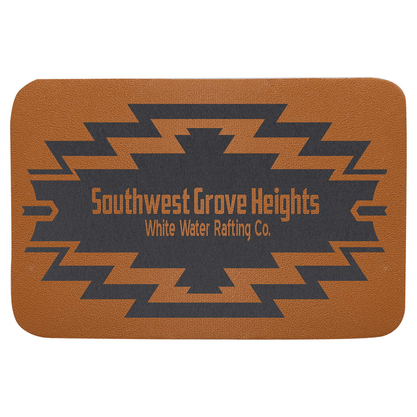 3" x 2" Rectangle Caramel Genuine Leather Patch with Adhesive