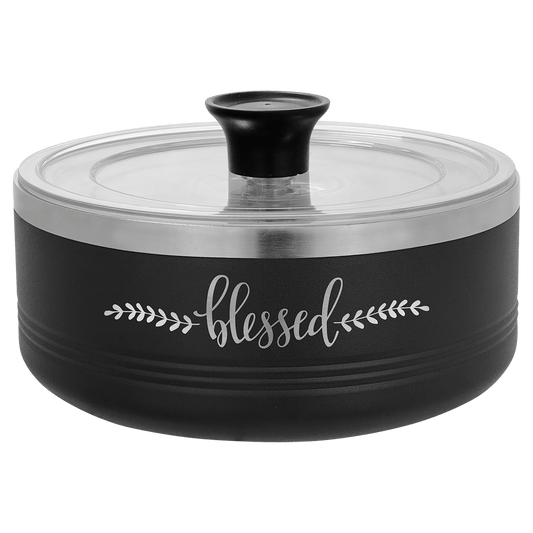 Polar Camel Black 1 1/4 Quart Serving Bowl with Lid