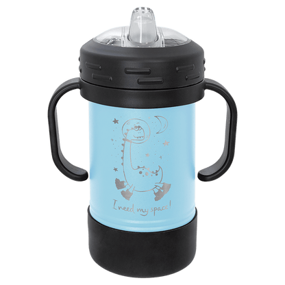 Personalized 10 oz. insulated kids sippy cup with removable handles and custom engraved name