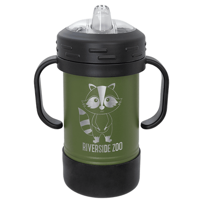 Personalized 10 oz. insulated kids sippy cup with removable handles and custom engraved name