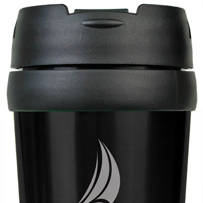 Personalized 16 oz. insulated stainless steel travel mug with custom engraved name or message